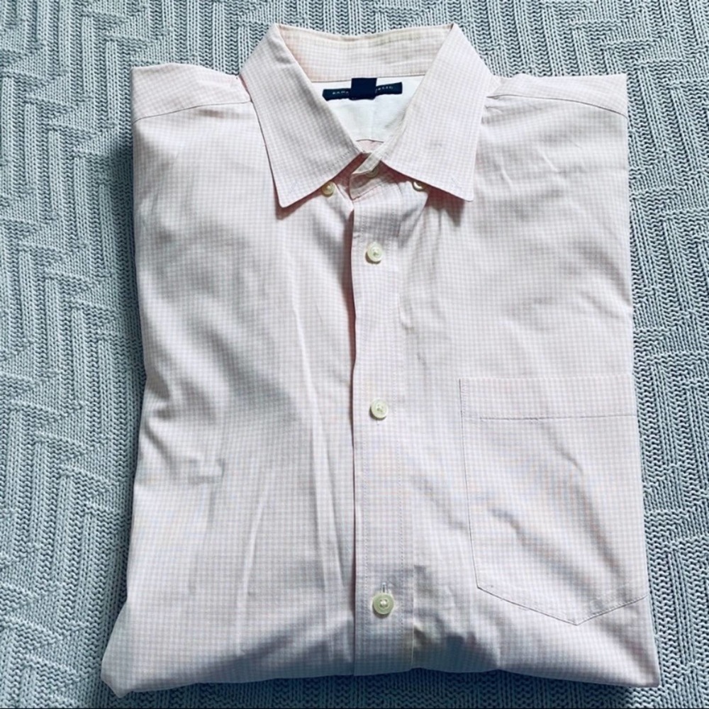 Banana Republic pink gingham button down shirt